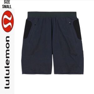 Lululemon Men's License To Gain Gray Black Vented Athletic Shorts